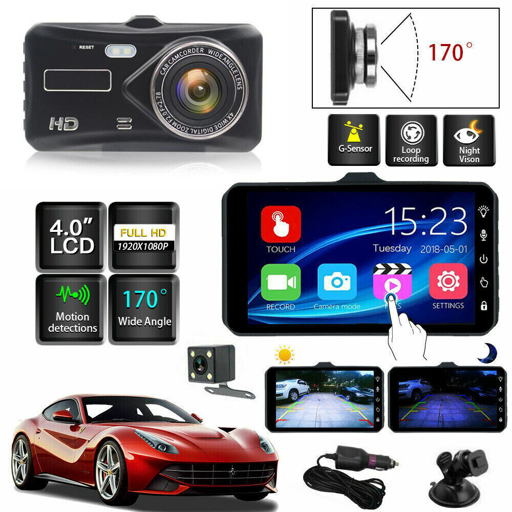 Car Camera Recorder Dual Front And Rear HD 1080P Dash Cam Night Vision