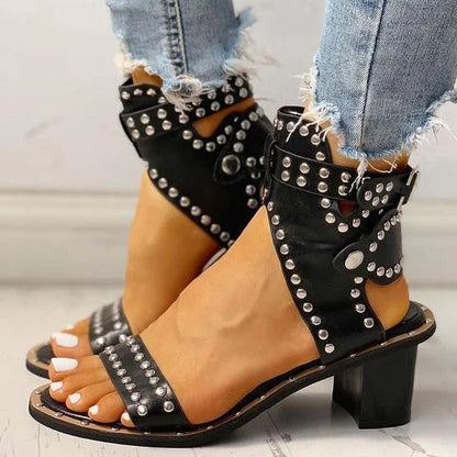Fashion Rivet Belt Sandals