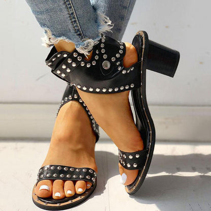 Fashion Rivet Belt Sandals