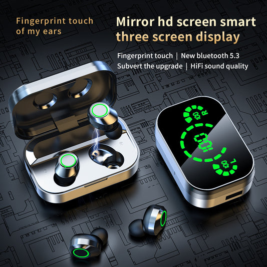 Wireless Bluetooth Headset TWS Large Screen Smart Digital Display